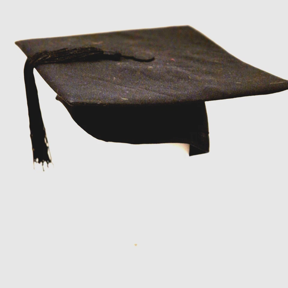Vintage Morter Board Black Graduation Cap Scholar W Tassle School Hat 57cm — 第 2/4 张图片