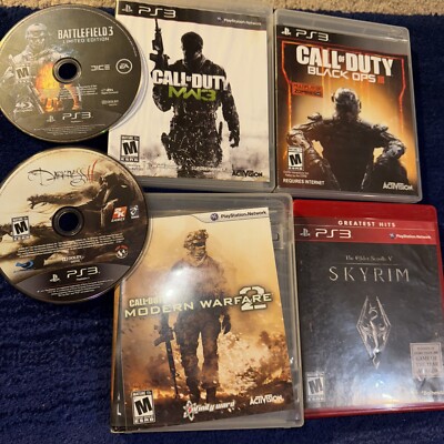 PlayStation 3-6 Games Call Of Duty MW3 Black Ops Modern Warfare 2 Battlefield