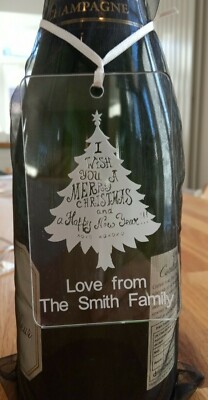 Personalisierte Acryl Weinflasche Geschenkanhänger für Weihnachtsgeschenke