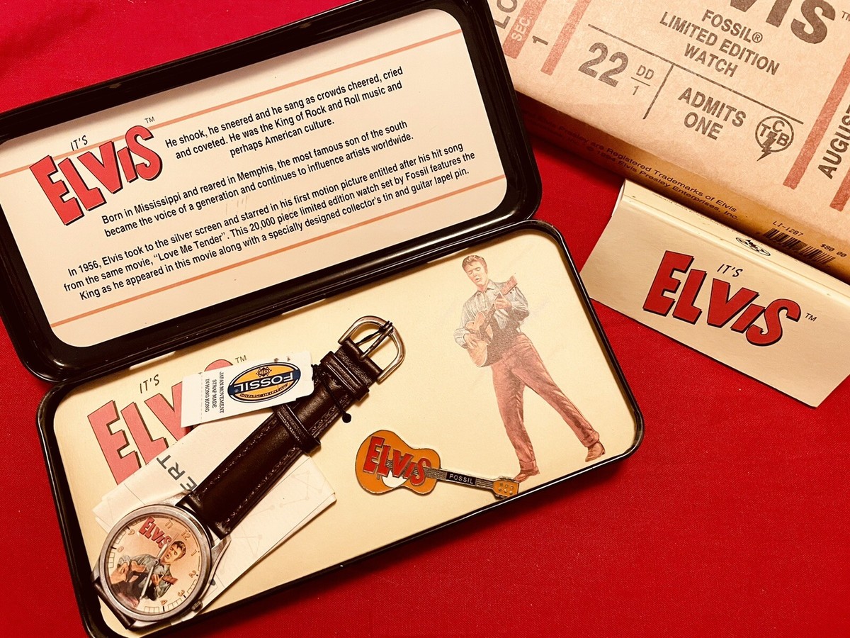 Elvis Fossil Watch New In Box Ltd Ed. In Tin Case Vintage 27