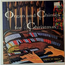 THE MAGIC FINGERS OF MERLIN Organ & Chimes For Christmas POP HOLIDAY Vinyl LP !!
