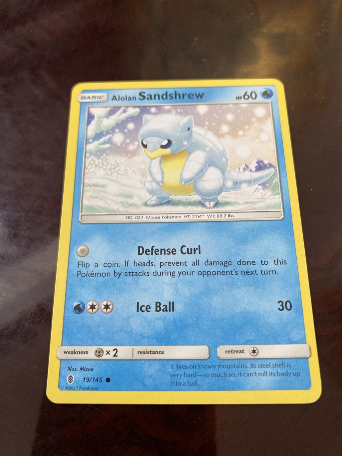 Alolan Sandshrew 19/145 Guardians Rising Regular TCG Common Pokemon Card