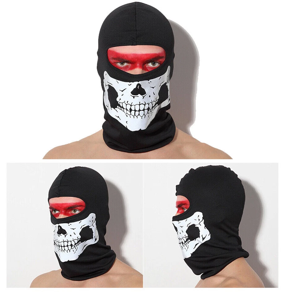 Fantasma Esqueleto Calavera Máscara Facial Motociclista Pasamontañas Disfraz Halloween Juegos con disfraces Regalo Foto 2 de 4
