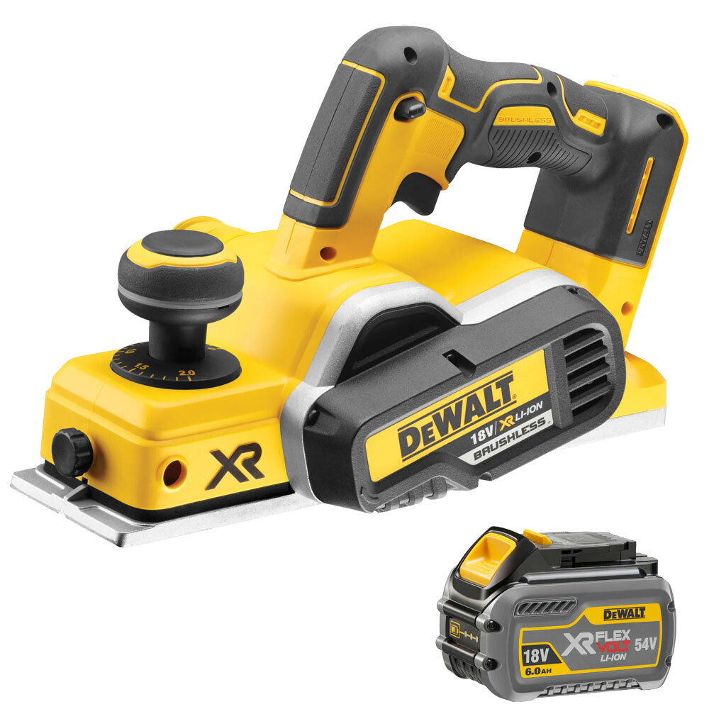 Dewalt DCP580N 18V XR Li-ion Cordless Brushless 82mm Planer 1 x 6.0Ah Battery
