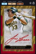 TOPPS BUNT 2020 JOSE CANSECO - 297cc FIVE STAR RED SIG, OAK A’s *DIGITAL CARD*