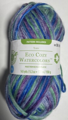 LOOPS & THREADS Yarn -Eco Cozy WATERCOLORS . 1 Ball. LAKESHORE. I COMBINE SHIP