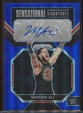 /49 2023 Panini WWE Prizm Mustafa Ali Blue Auto Autograph Sensational Signatures