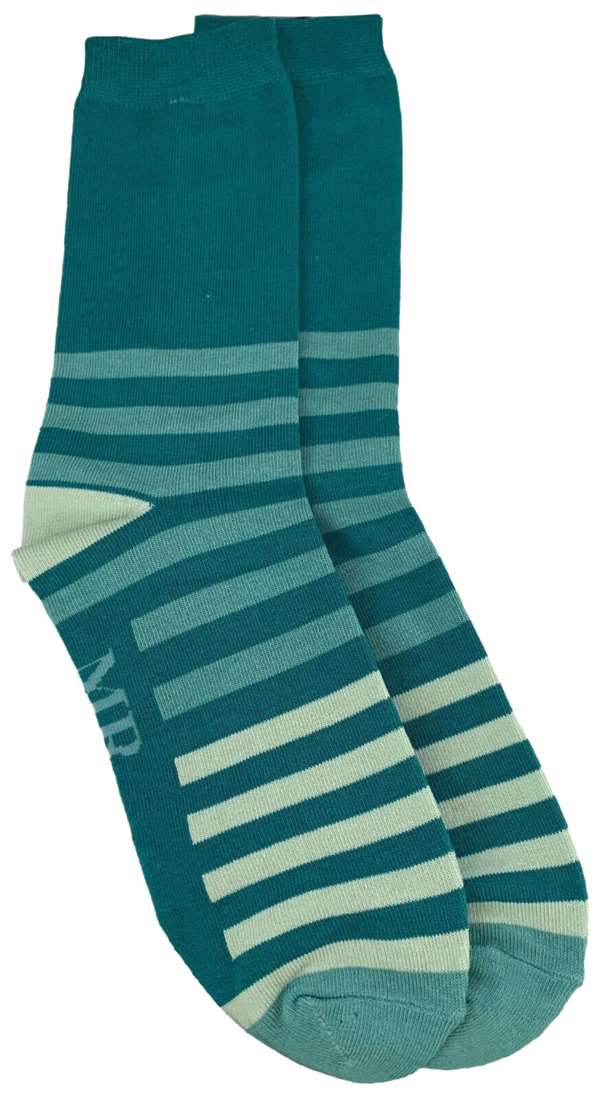 Mens Socks Striped Green Teal Cotton Bamboo Stripes Stripy Gents Socks 7 to 11