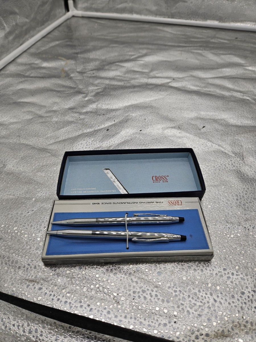 Vintage Cross Pen & Pencil Set Silver Chrome 3501 New Old Stock | eBay