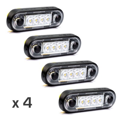 4 x EINFACHE PASSFORM BÜNDIG BERNSTEINFARBENE LED-MARKIERUNGSLEUCHTE LKW VAN BAR *KEIN AUSSCHNITT*