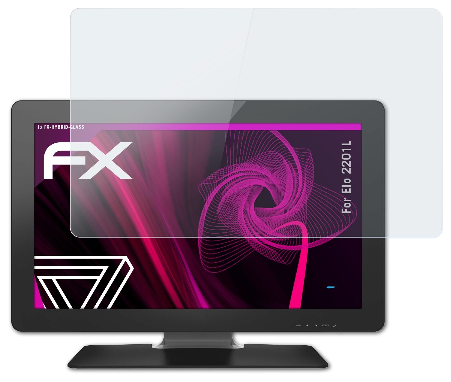 atFoliX Glass Protective Film for Elo 2201L Glass Protector 9H Hybrid