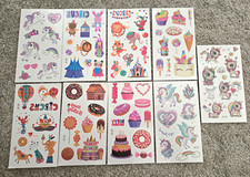 Cute Unicorn Rainbow Circus Art Kids Colorful Temporary Tattoo Waterproof Set