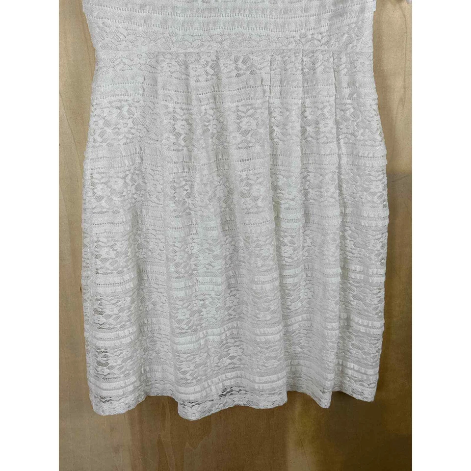 Vestido Enfocus Studio para mujer 4 blanco de encaje elástico Foto 4 de 4