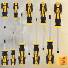 11-Pieces Magnetic Screwdriver Set 5 Phillips 5 Flat Head Tips Magnetizer Tool