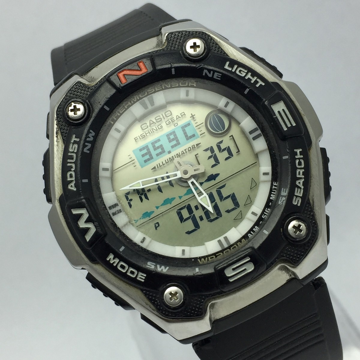 CASIO Fishing Gear 5056 AQW-101 Ana-Digi Quartz Vintage Men's