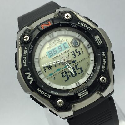 Casio 5056 AQW-101 Mens Watch 46mm Thermosensor Fishing World Time Illuminator UNIQUE Men ANALOG-DIGITAL Watch CASIO  main image 3