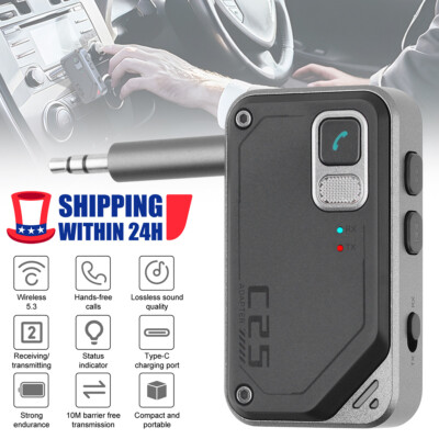2-in-1 Wireless Bluetooth 5.0 Transmitter Receiver Adapter Audio 3.5mm Jack Aux.
