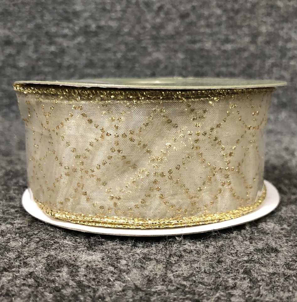 Lot Of 4 Vintage Mega Rolls (3) 1 1/2” Wired Christmas Ribbon 10yds (1) 7/8” New - Image 4 of 4