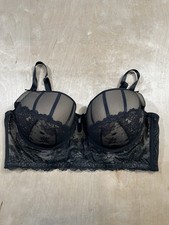 Lane Bryant Cacique Lightly Lined Balconette Underwire Bra Sz 44DD Black