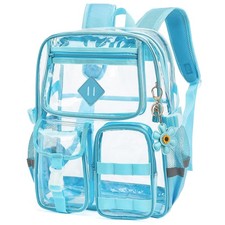 Clear Backpack for School, Heavy Duty Transparent Bookbag for Girls Women wit...