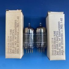 True NOS Pair Gold 3-Mica SYLVANIA 6189/12au7 Tubes Maxi PreAmp 2 Tested M0368