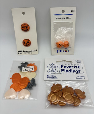 JHB International & Favorite Things Buttons Pumpkin Bells Puffy Appliqués
