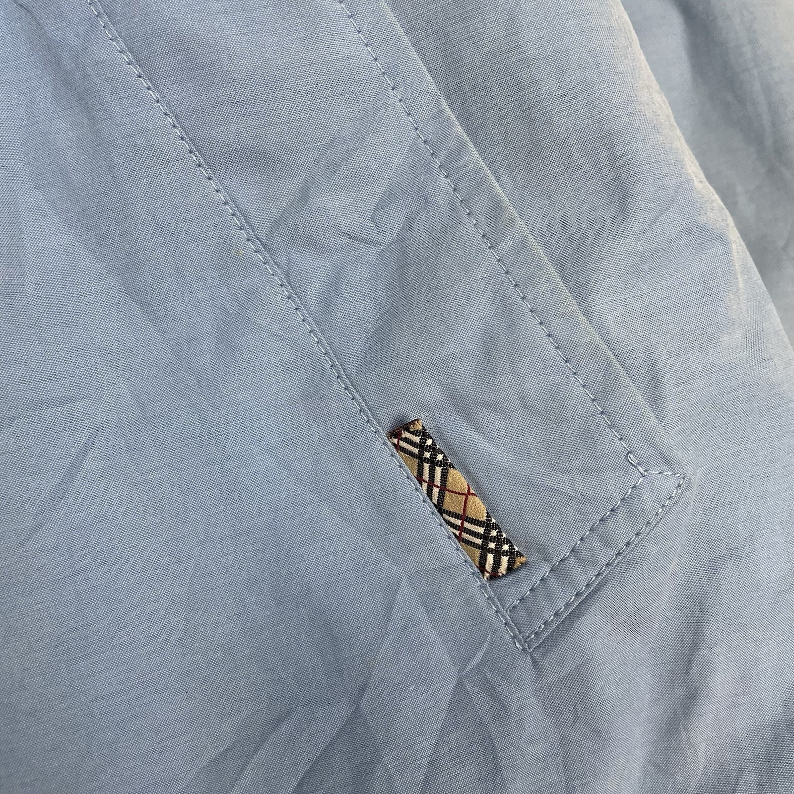 Burberry Nova Check Jacket Vintage Reversible Harrington Coat Beige Blue 50 L image 9