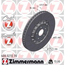 2x ZIMMERMANN FORMULA Z BREMSSCHEIBEN 375mm 2-teilig VA geeignet für AUDI A3 Q