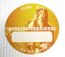 Joan Jett & The Blackhearts Working Crew Concert Tour Backstage Pass