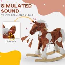 Plush Rocking Horse for Toddler 3 - Sound-Activated Neigh/Gallop, Soft Huggable