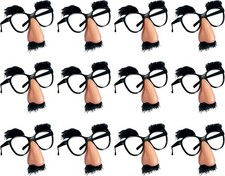 PPXMEEUDC 12 PCS Disguise Glasses with Funny Nose 5.31 5.12, Black