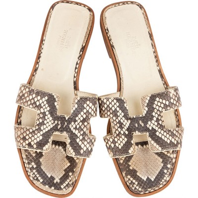 Hermès Python Leather Oran Sandals (36,5) Sandalen Schuhe