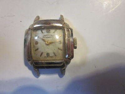 Vintage Hanover Womens Antimagnetic Wristwatch square face PROJECT WATCH OR PART