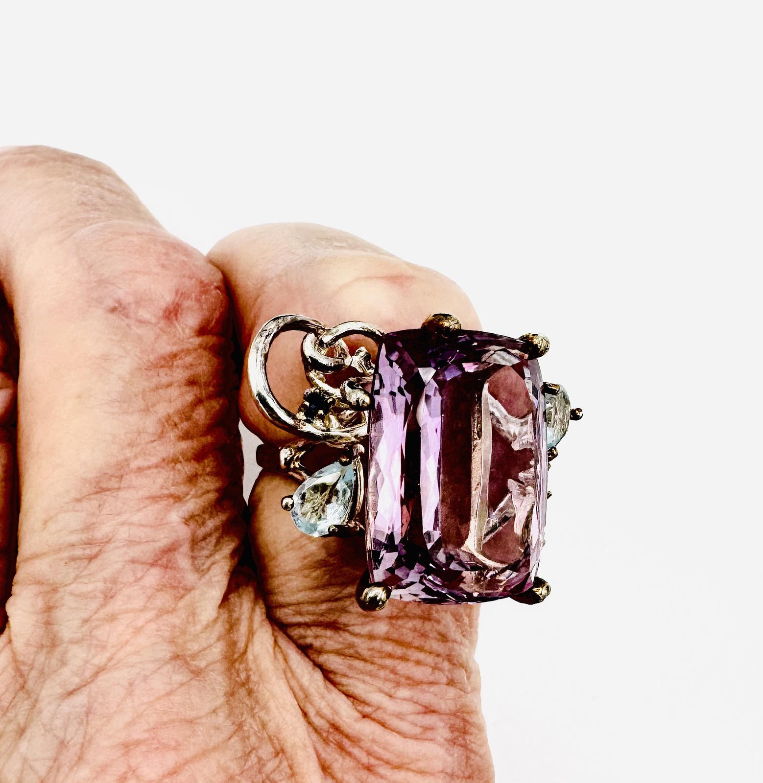 Large Amethyst statement ring - - image 4
