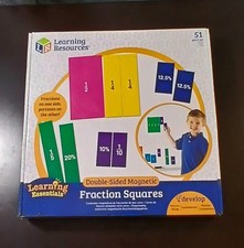 Learning Essentials 51 Piece Fraction Squares Magnetic Double Sided - Sealed New