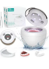 AOTUDA 45KHZ ULTRASONIC RETAINER CLEANER MACHINE 200ML DENTURE  WHITE