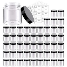 50 Pieces 4oz Plastic Jars with Lids Clear Round Cosmetic Container-USA