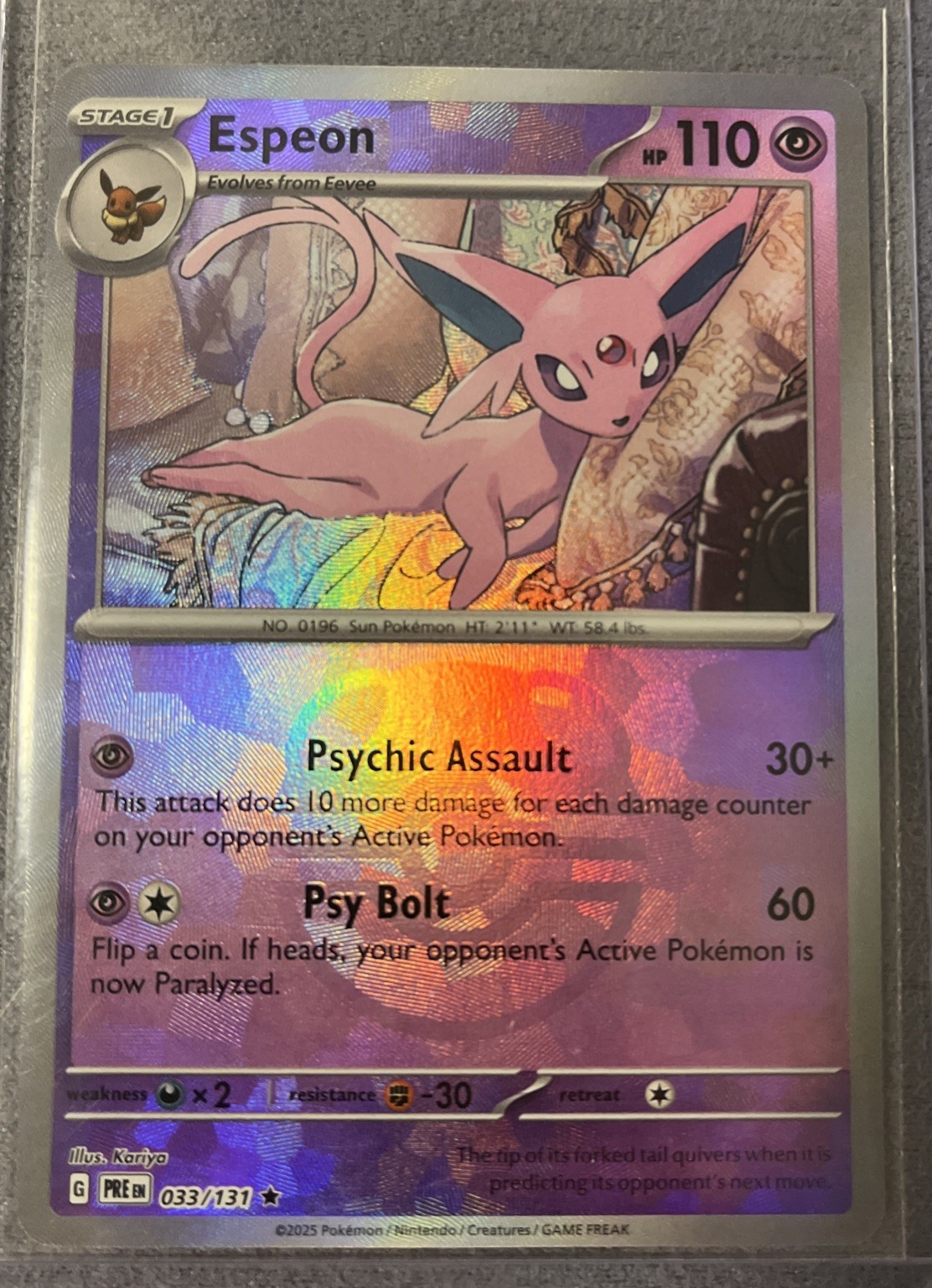 Espeon (Master Ball Pattern) 033/131 Sv: Prismatic Evolutions Pokemon TCG NM
