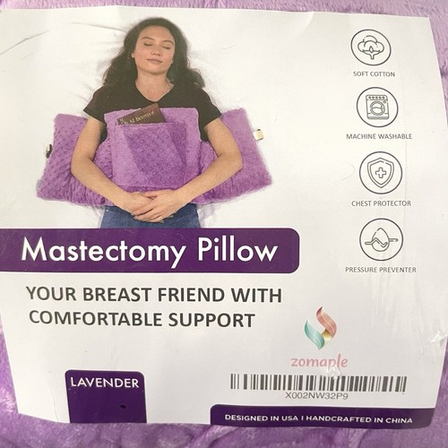 Zomaple Mastectomy Pillow Post Breast Heart Surgery Seatbelt Protection Purple