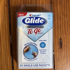 Crest Glide TO GO 30 Single Use Packets Floss HTF Rare New