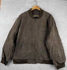 Bomberjacke Herren M.Flues braun 90’s Vintage Reißverschluss vorne Größe Large