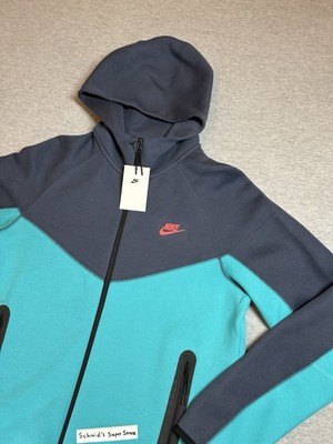 Nike Tech Fleece Full Zip Hoodie Dusty Cactus / Blue Men's Size
