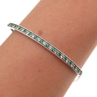 Karizia Spa KA-1772 Sterlingsilber echtes Chromdiopsid & C Z Armband 7-9,25''