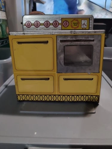 Sunny Suzy Vintage Toy Stove Yellow Wolverine Brown
