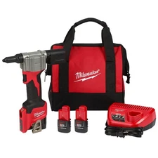 Milwaukee 2550-22 M12 Cordless Pop Rivet Gun Tool Set