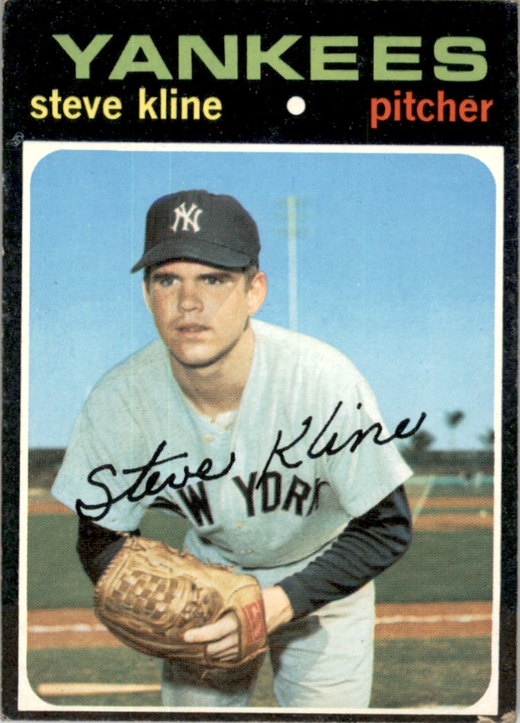 1971 TOPPS STEVE KLINE  D RC NEW YORK YANKEES #51 EX