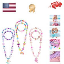 Toddler Jewelry Kids Necklace Choker and Bracelet 3 Pack 9pcs, Little Girls J...