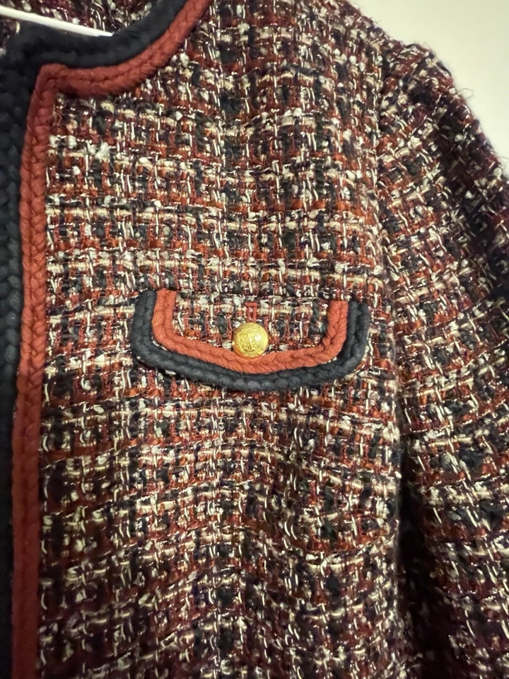 Blazer feminino Talbots jaqueta de lã tweed forrada tamanho 14 - Imagem 2 de 4