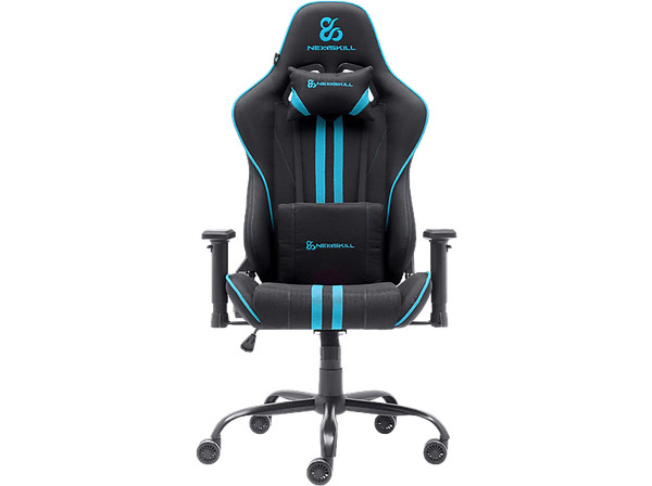 Silla gaming - Newskill Kitsune V2, Cojines cervical y lumbar, Reclinable 180º,
