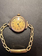Antique 10k Gold Plated Waltham 1908 Ladies Pocket Watch Gold Band